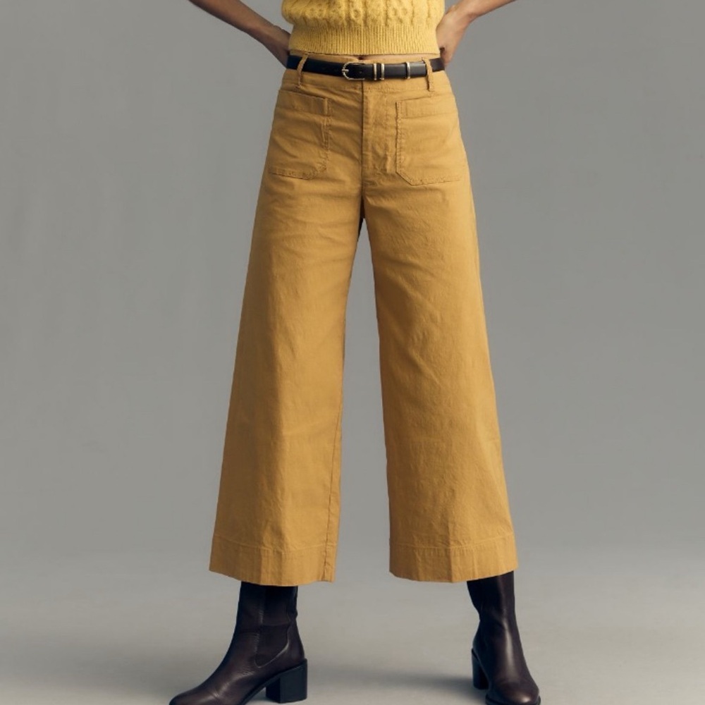 Anthropologie Mustard Wide-Leg Pants